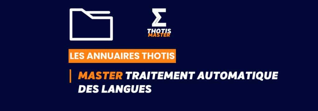 Thotis Annuaire - Master Traitement automatique des langues