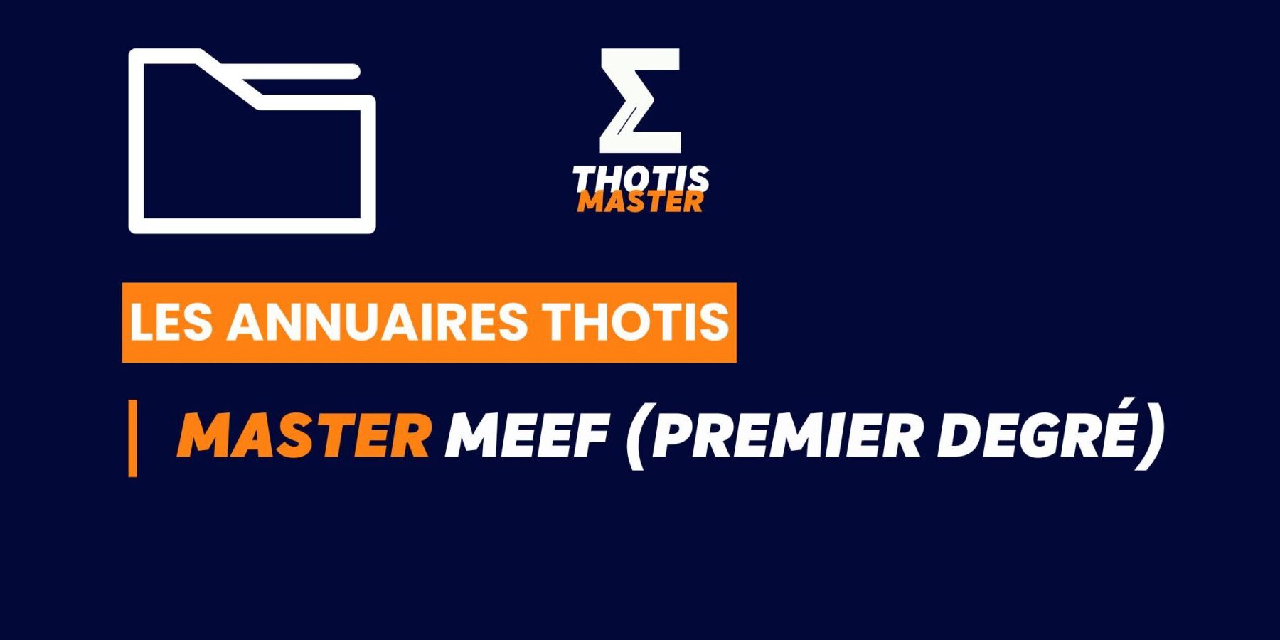 Thotis Annuaire - Master MEEF (Premier degré)