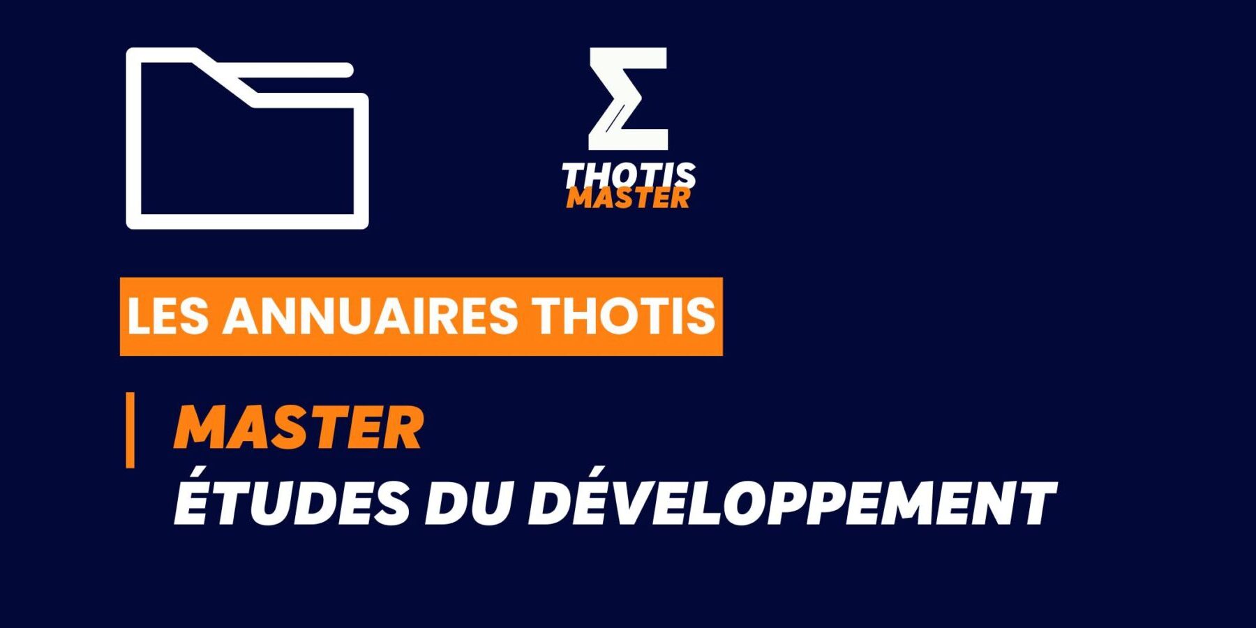 Thotis Annuaire - Master études du développement