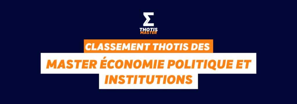 Classement master Économie politique et institutions